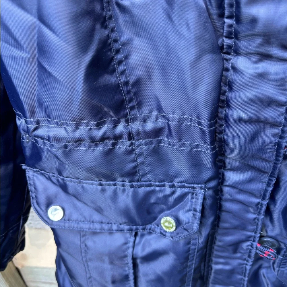 Urban Republic Navy Coat with Red Accents and Faux Fleece Lined Hoodie Size M - Picture 8 of 10